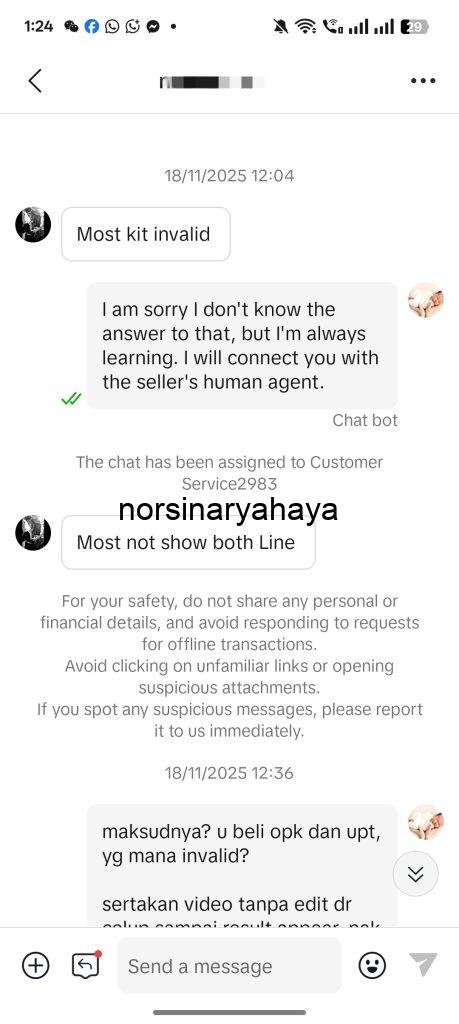 Pelanggan beli OPK & UPT strip, maklumkan semua invalid